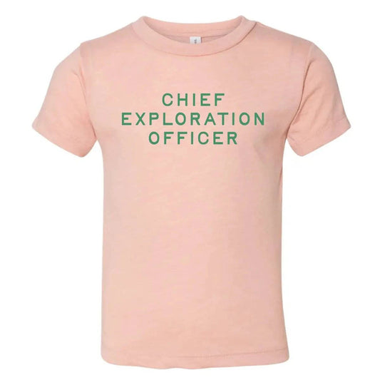 Chief Exploration Officer Toddler Graphic Tee. Peach. - Up North Boutique | Midwest Made | Apparel | Home Goods | Jewelry