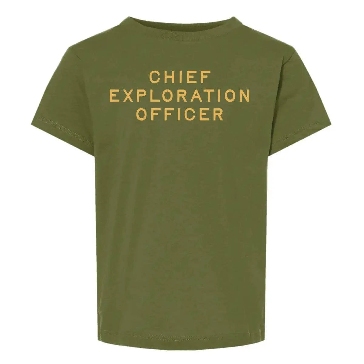 Chief Exploration Officer Toddler Graphic Tee. Olive. - Up North Boutique | Midwest Made | Apparel | Home Goods | Jewelry