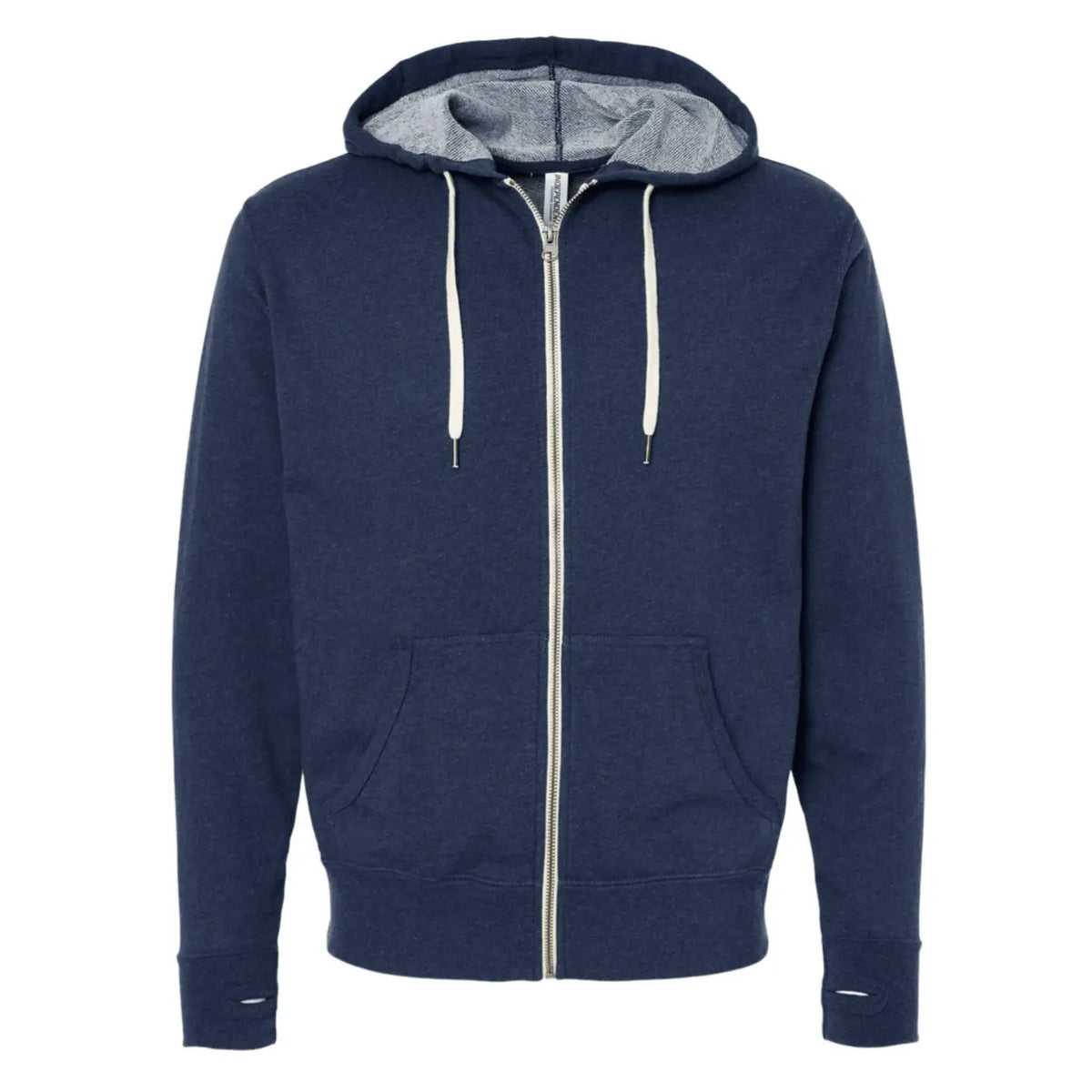 A-Frame Cabin Unisex Full Zip Hoodie. Navy.