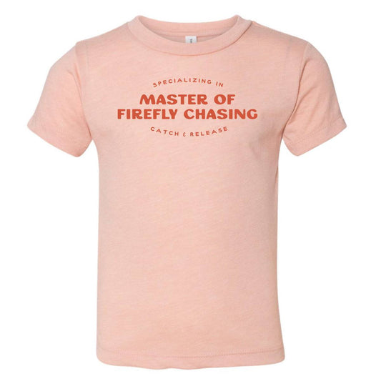 Master of Firefly Chasing Toddler Tee. Peach. - Up North Boutique | Midwest Made | Apparel | Home Goods | Jewelry