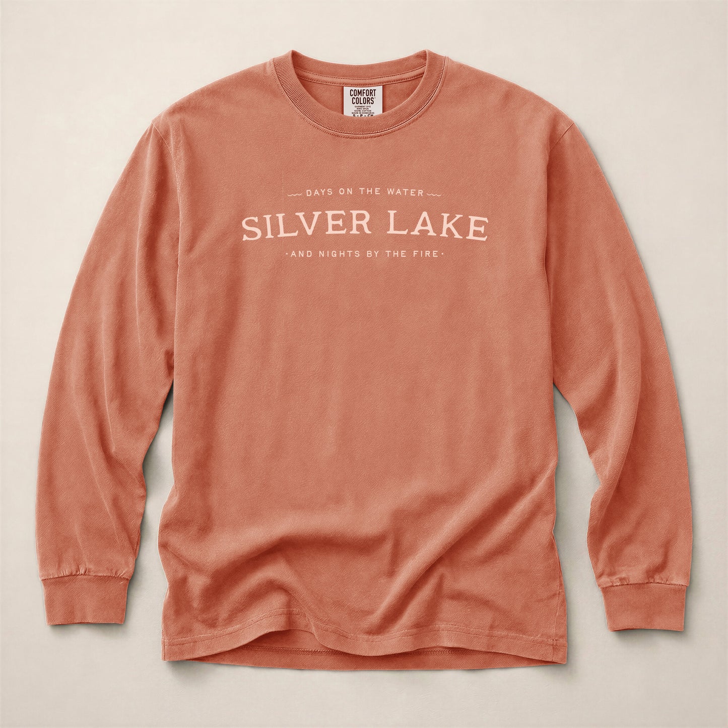 Days on the Water Customizable Long Sleeve Tee. Terracotta.