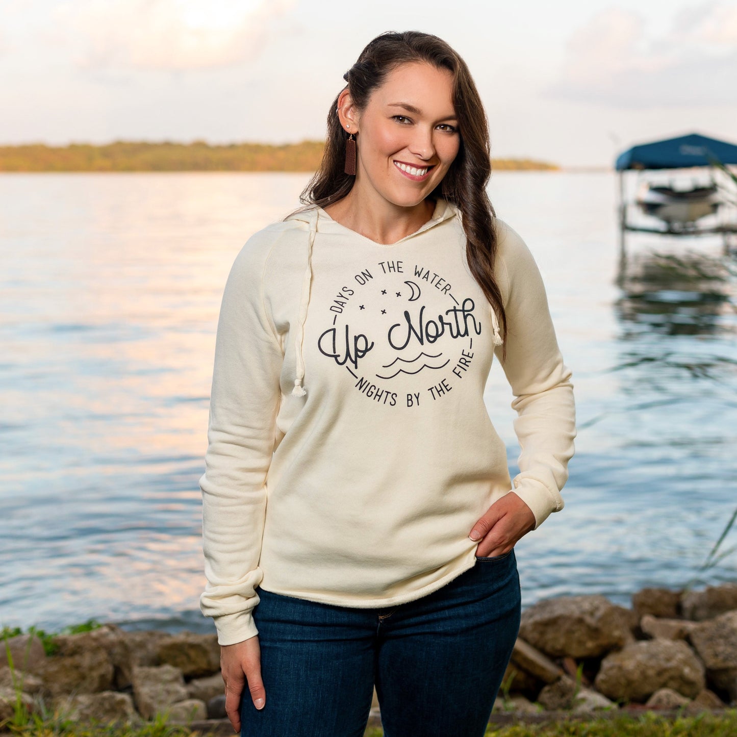 Days on the Water Hoodie. Bone.