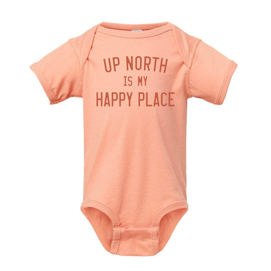 Up North is My Happy Place Onesie. Sunset. - Up North Boutique | Midwest Made | Apparel | Home Goods | Jewelry