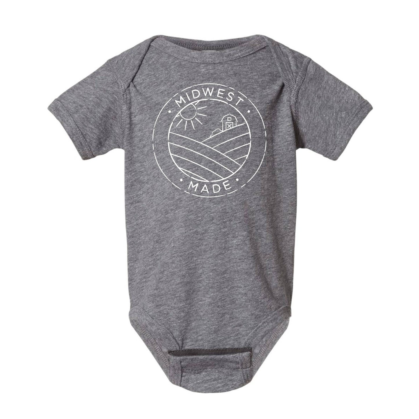 Midwest Made Onesie. Gray. - Up North Boutique | Midwest Made | Apparel | Home Goods | Jewelry