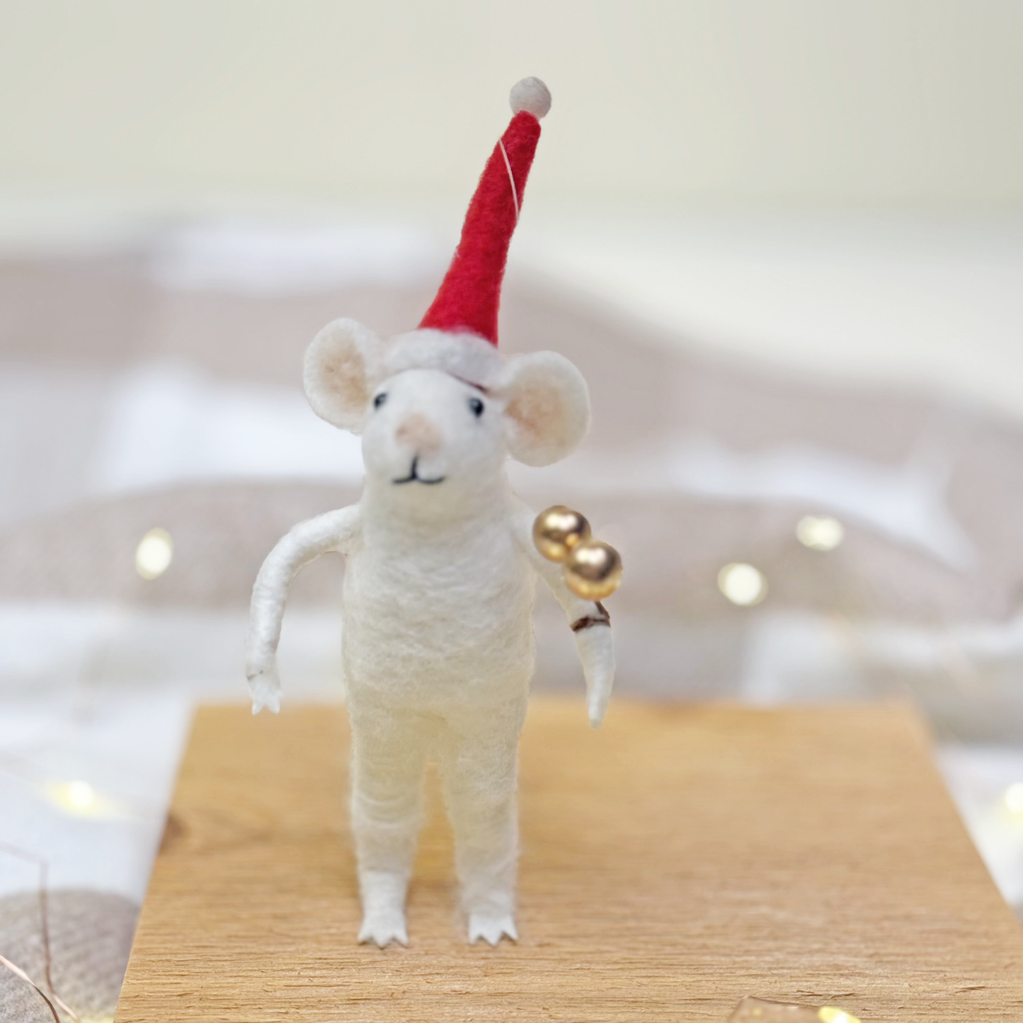 Felted Mouse Ornament.