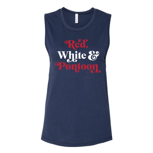 Red, White & Pontoon Tank. Navy. - Up North Boutique | Midwest Made | Apparel | Home Goods | Jewelry
