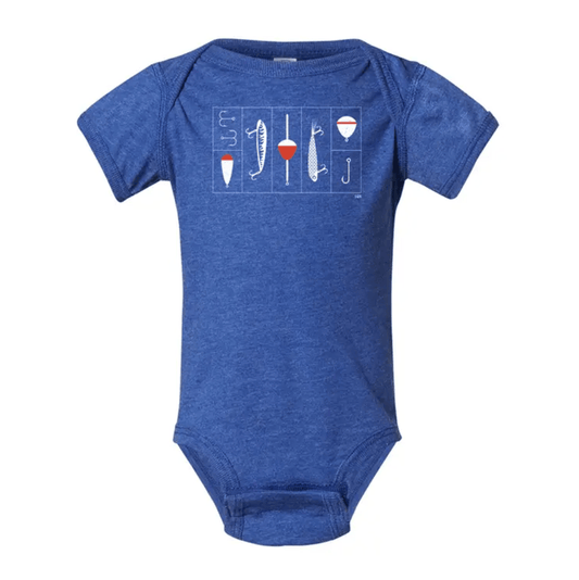 Tackle Box Baby Onesie. Blue. - Up North Boutique | Midwest Made | Apparel | Home Goods | Jewelry