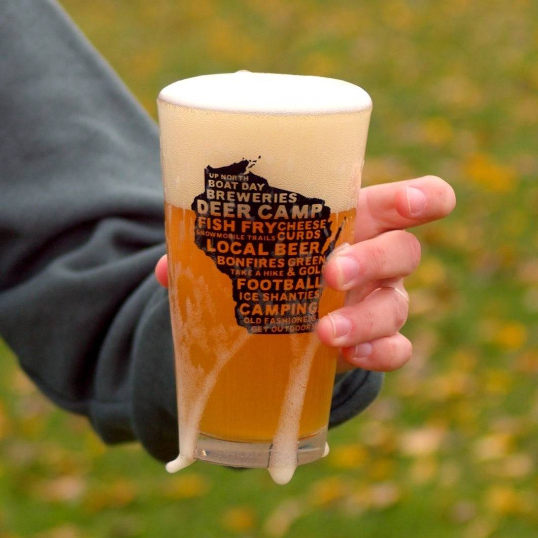 Wisco Pint Glass - Up North Boutique | Midwest Made | Apparel | Home Goods | Jewelry