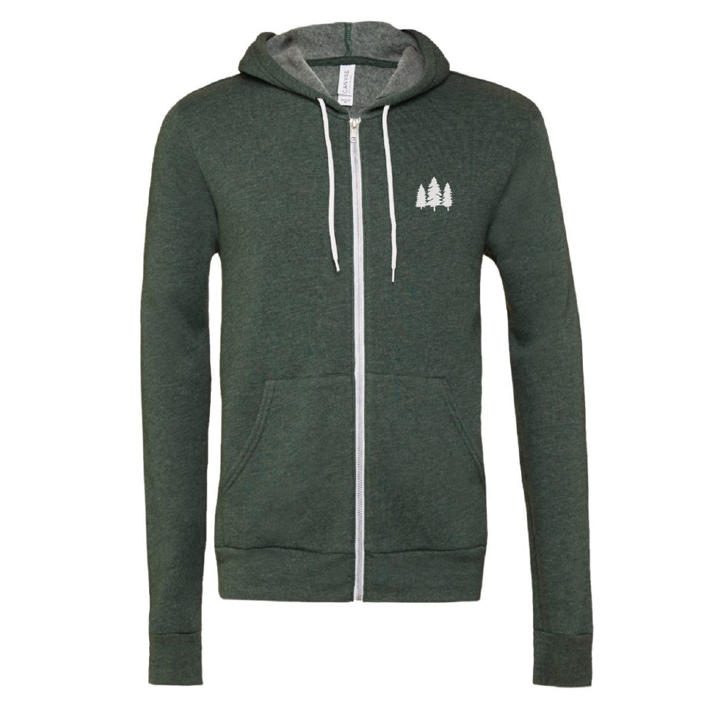 Wisconsin Favorites Full-Zip Hoodie. Forest Heather.