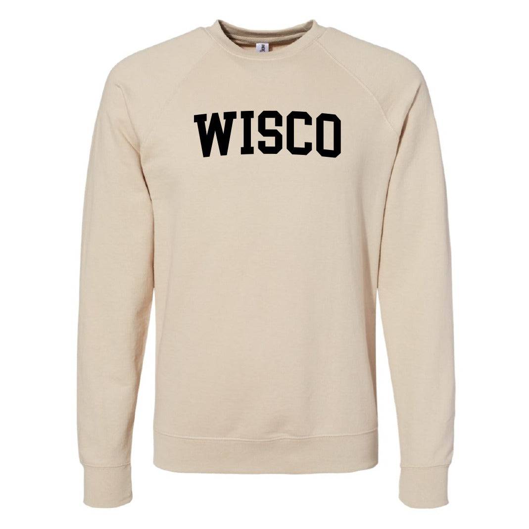 Wisco Sweatshirt. Tan. - Up North Boutique | Midwest Made | Apparel | Home Goods | Jewelry