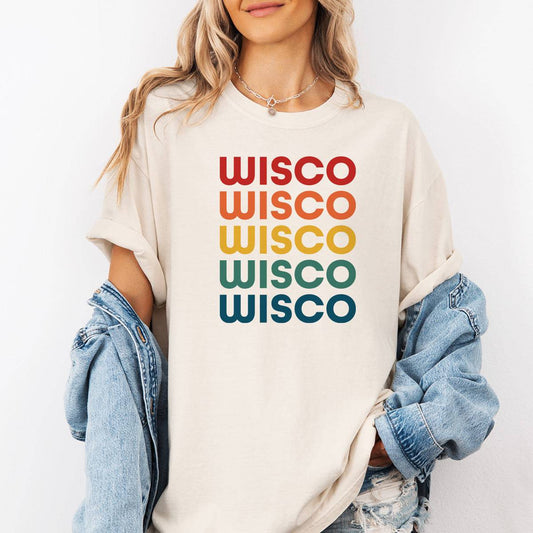 Wisco Pride Unisex Crewneck Tee. Ivory. - Up North Boutique | Midwest Made | Apparel | Home Goods | Jewelry
