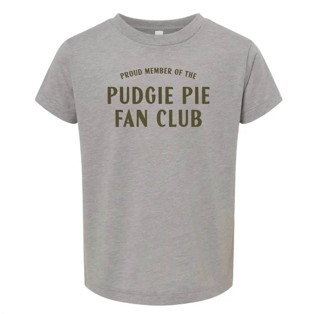 Pudgie Pie Fan Club Toddler Tee. Heather Stone. - Up North Boutique | Midwest Made | Apparel | Home Goods | Jewelry