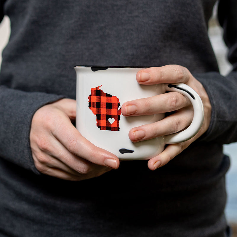 Wisconsin Plaid Camp Mug. - Up North Boutique | Midwest Made | Apparel | Home Goods | Jewelry