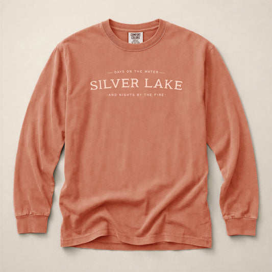 Days on the Water Customizable Long Sleeve Tee. Terracotta.