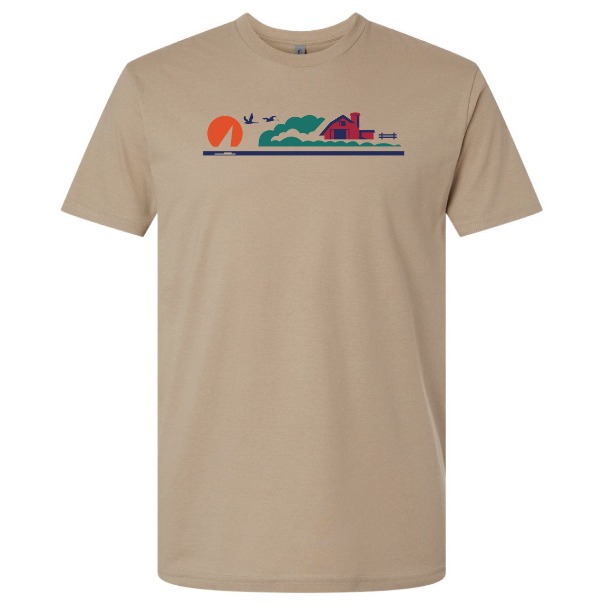 License Plate Unisex Crewneck Tee. Tan.