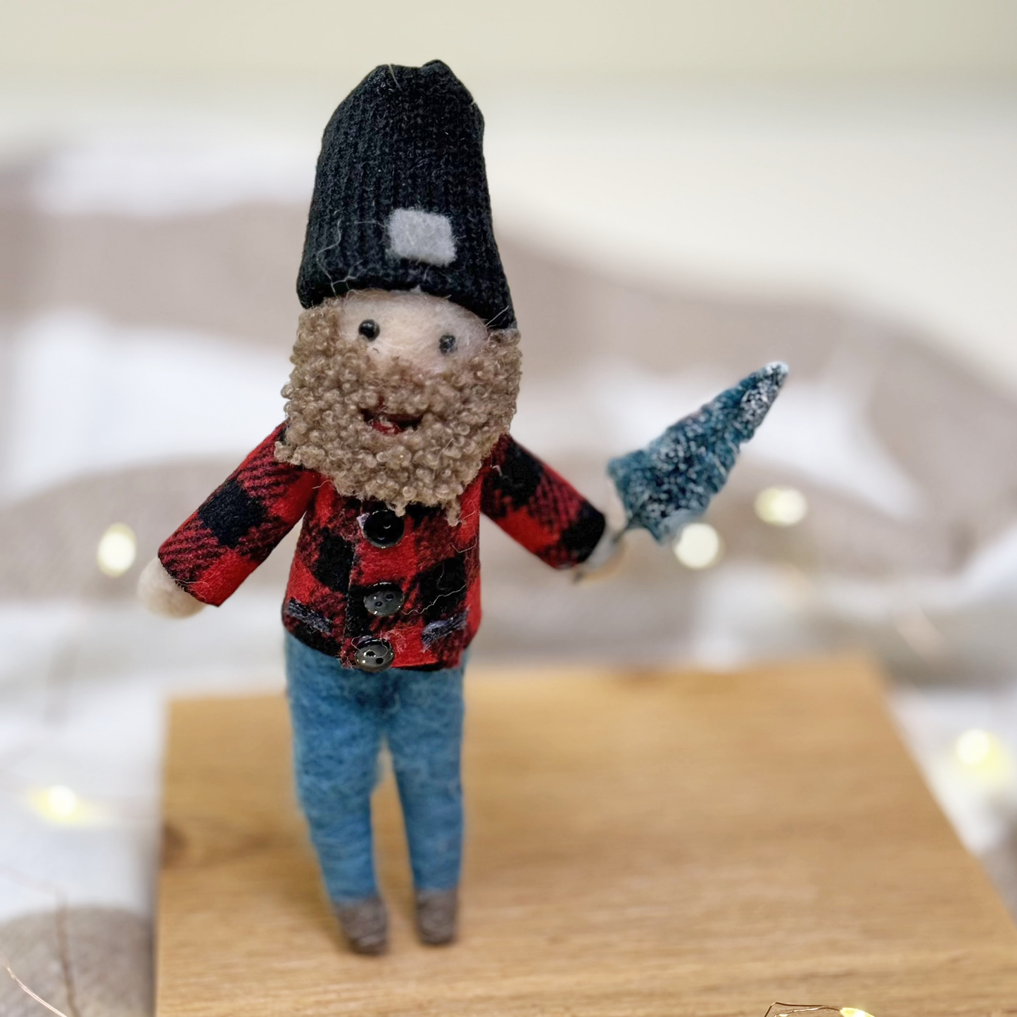 Felted Lumberjack Ornament.