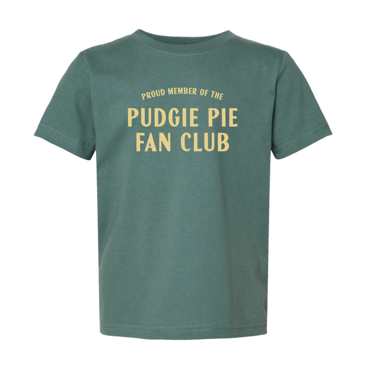 Pudgie Pie Fan Club Toddler Tee. Basil Green.