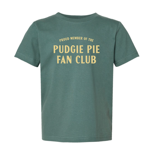 Pudgie Pie Fan Club Toddler Tee. Basil Green.
