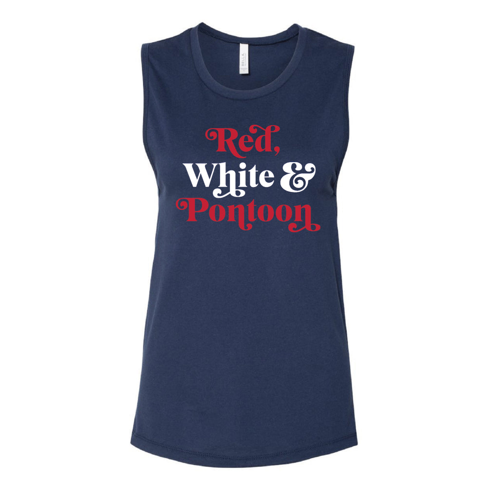 Red, White & Pontoon Tank. Navy.