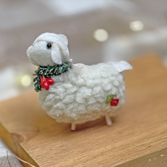 Felted Sheep Ornament.