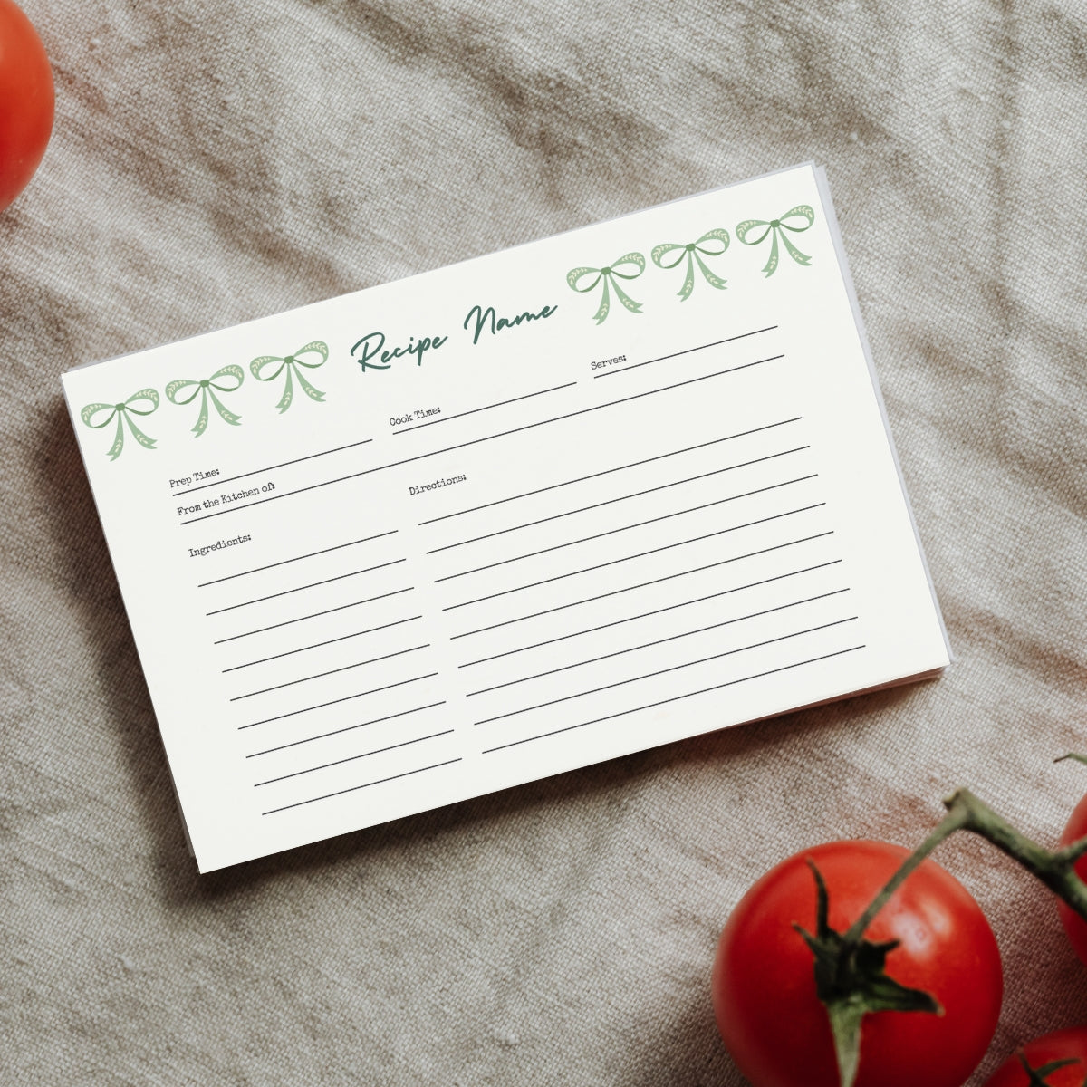 Holiday Recipe Cards. Digital Canva Template.