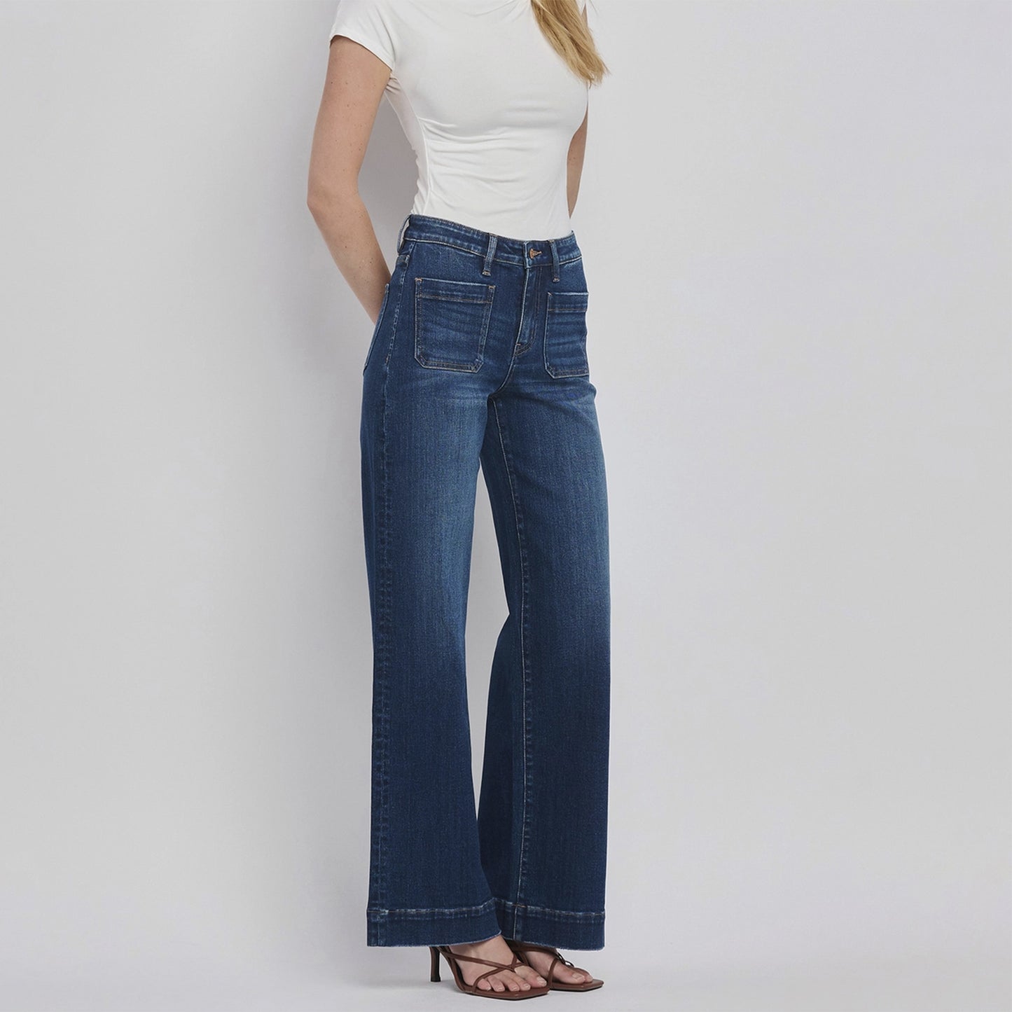 High Rise Wide Leg Trouser Jeans.