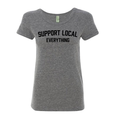 Support Local Everything Tee. Heather Grey.