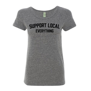 Support Local Everything Tee. Heather Grey.