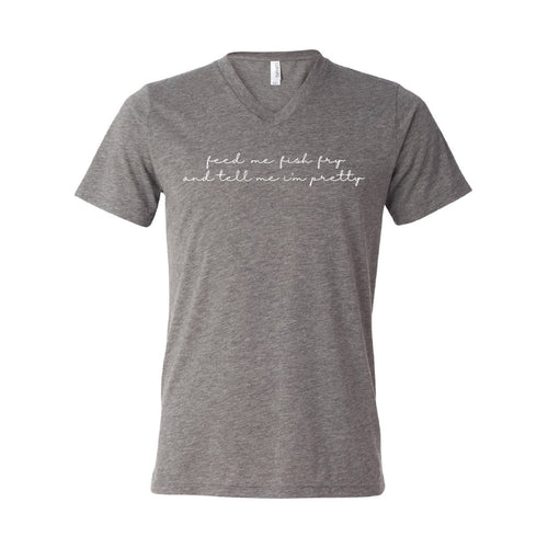 Feed Me Fish Fry Tee. Gray.