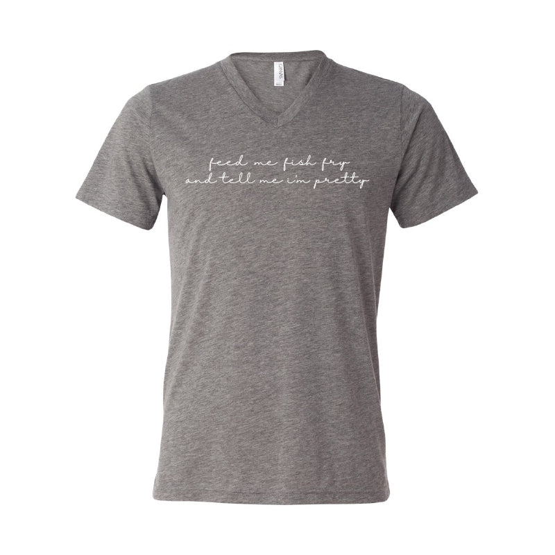 Feed Me Fish Fry Tee. Gray.